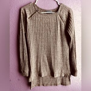 Allison Brittney Ribbed Beige Sweater